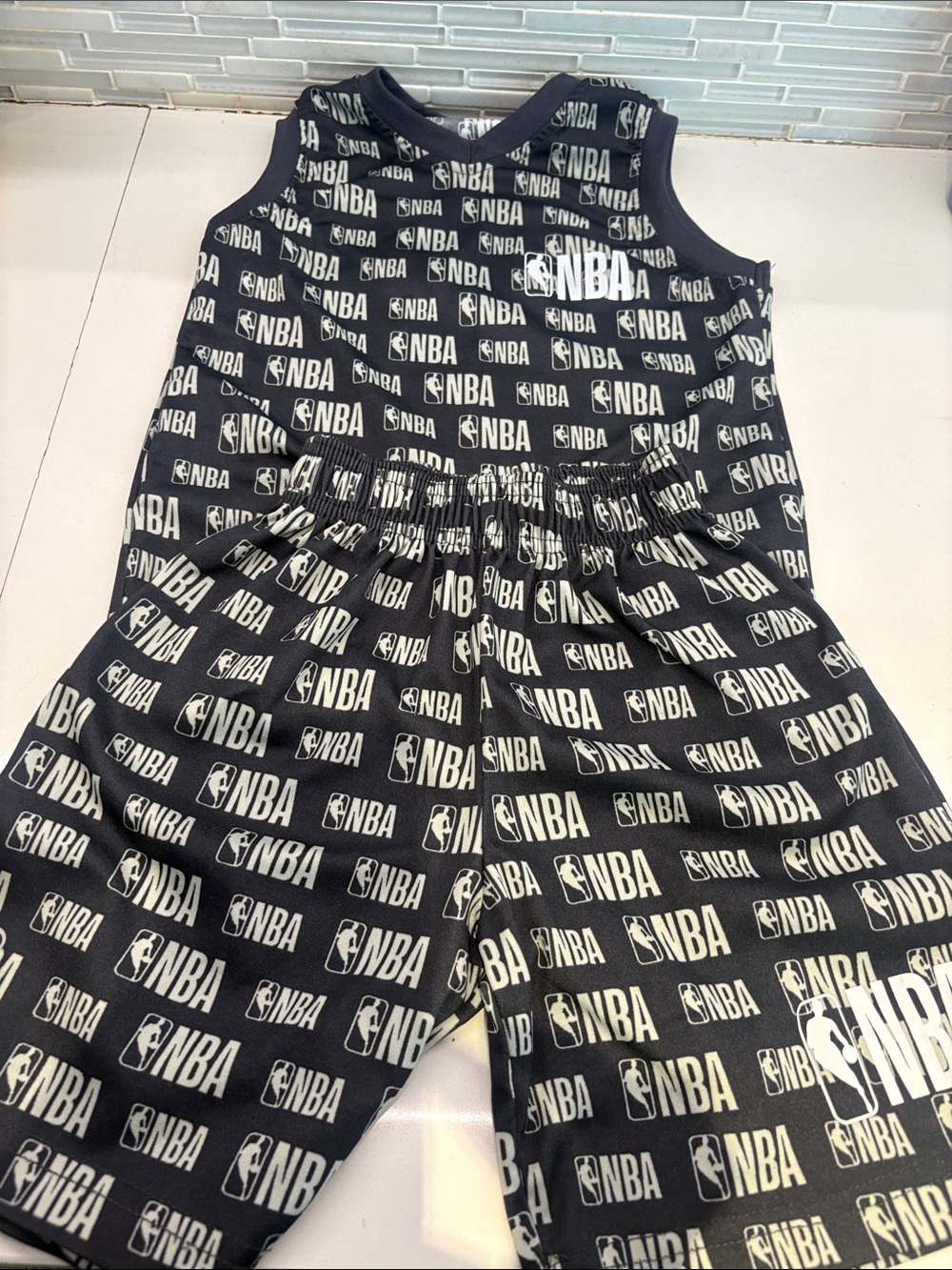 Boys Kids NBA logo Set Pant and Tank Top Size 7